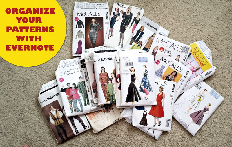 Organize your sewing patterns with Evernote!